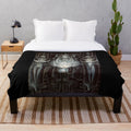Plush blanket featuring H.R. Giger's surreal Li 1 art design