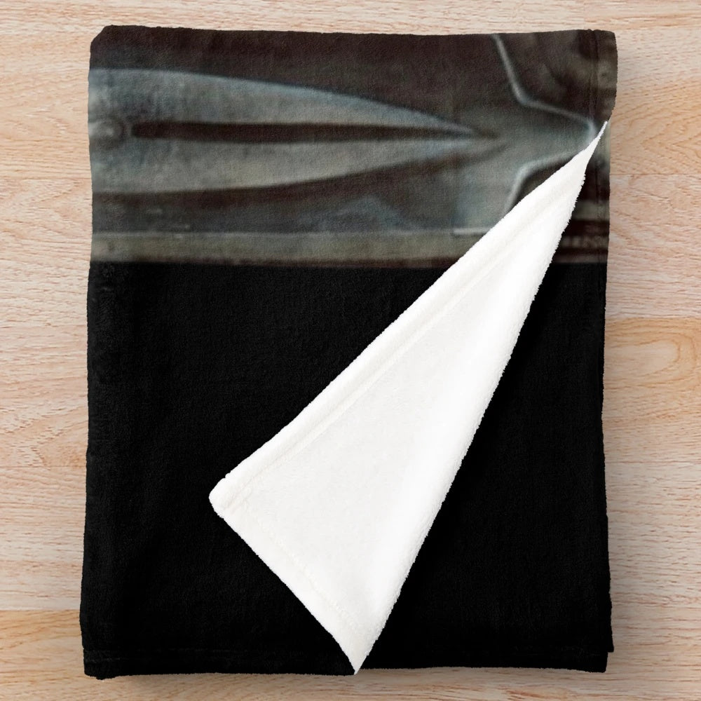 Plush blanket featuring H.R. Giger's surreal Li 1 art design