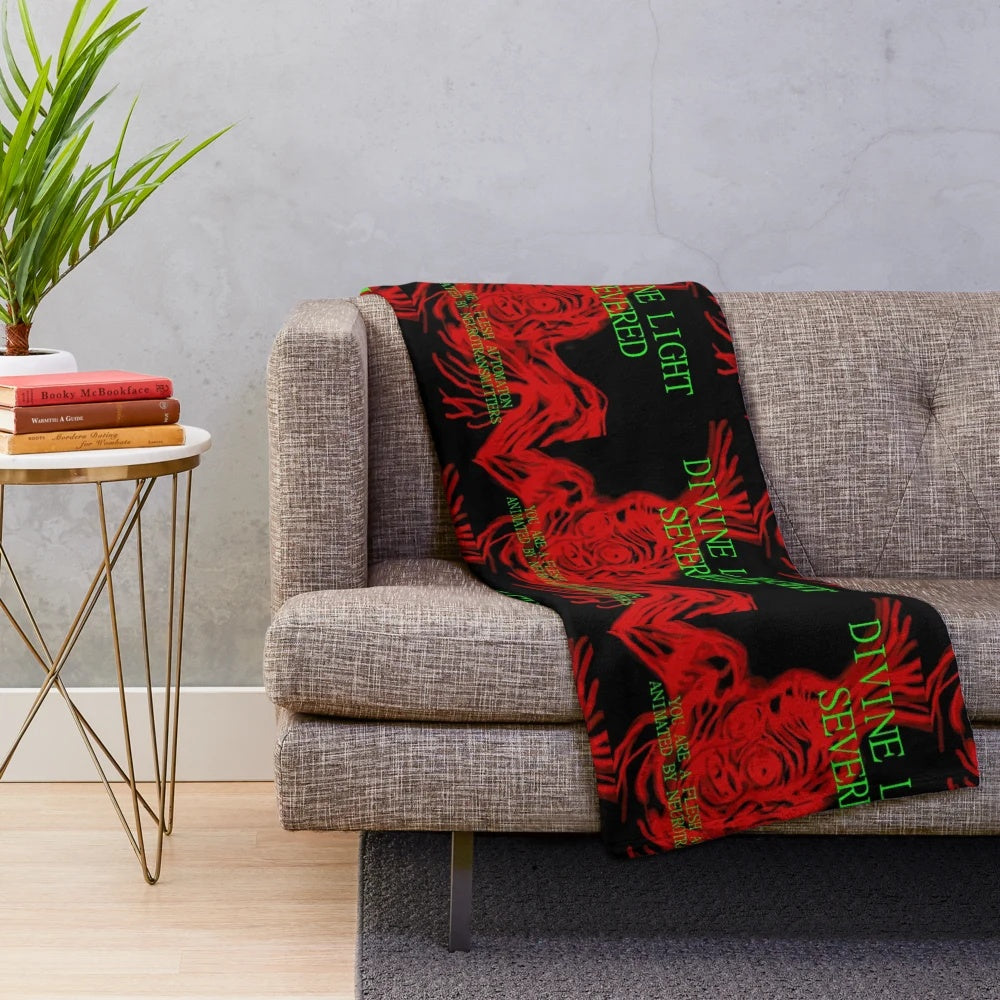 Surreal horror-themed Cruelty Squad plush blanket