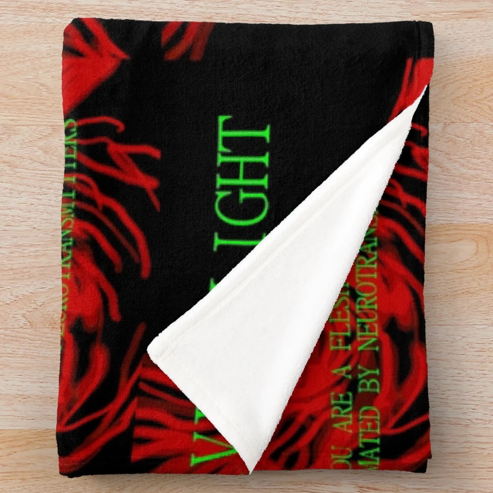 Surreal horror-themed Cruelty Squad plush blanket