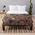 Plush blanket with Hieronymus Bosch's big eyes and surreal imagery