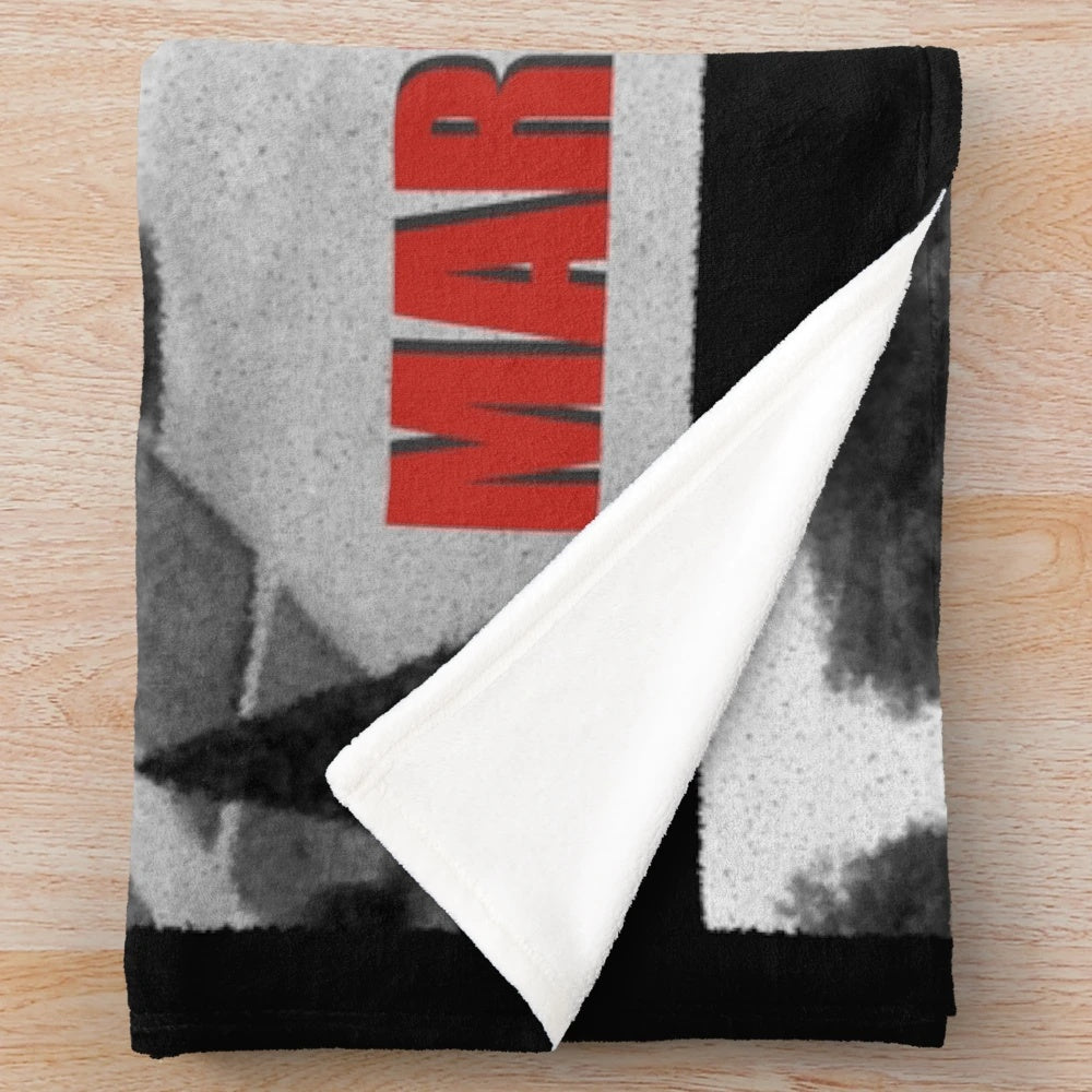 Plush blanket featuring a surreal black and white image inspired by the classic film 'Last Year at Marienbad