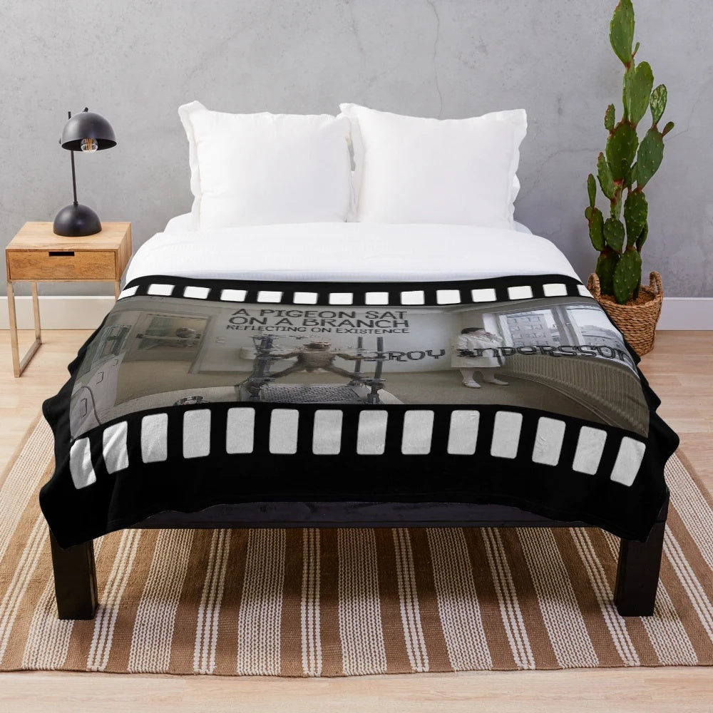 Plush blanket featuring surreal imagery from Swedish film