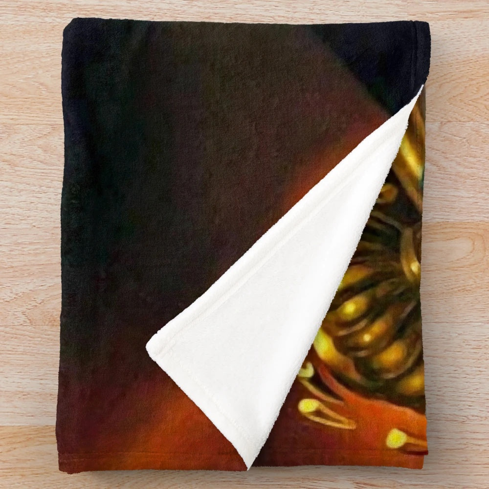 Salvador Dali inspired plush blanket with surreal and abstract art design