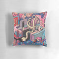 Surrealist Alesko Pillow featuring a nature-inspired, tribal-inspired octopus design