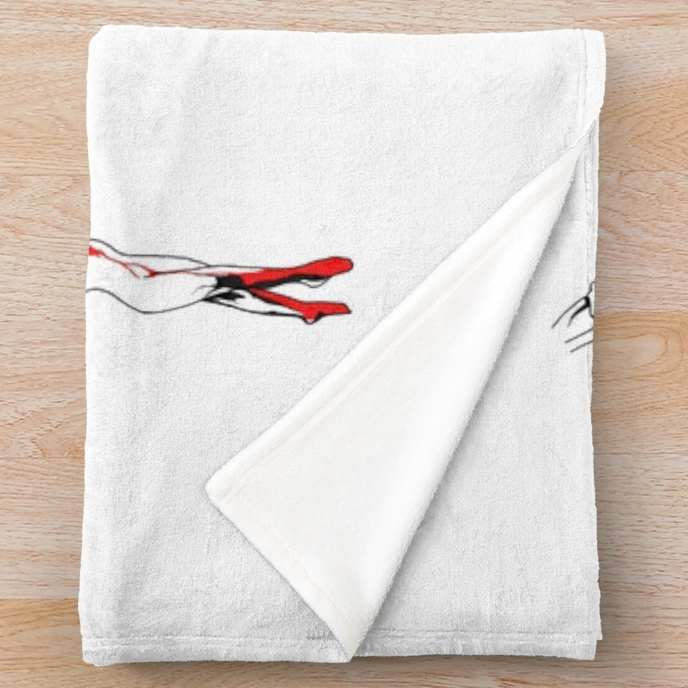 Suspiria inspired plush blanket with horror movie imagery