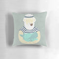 Nautical 'Save the Seas' decorative pillow with ocean and marine life design