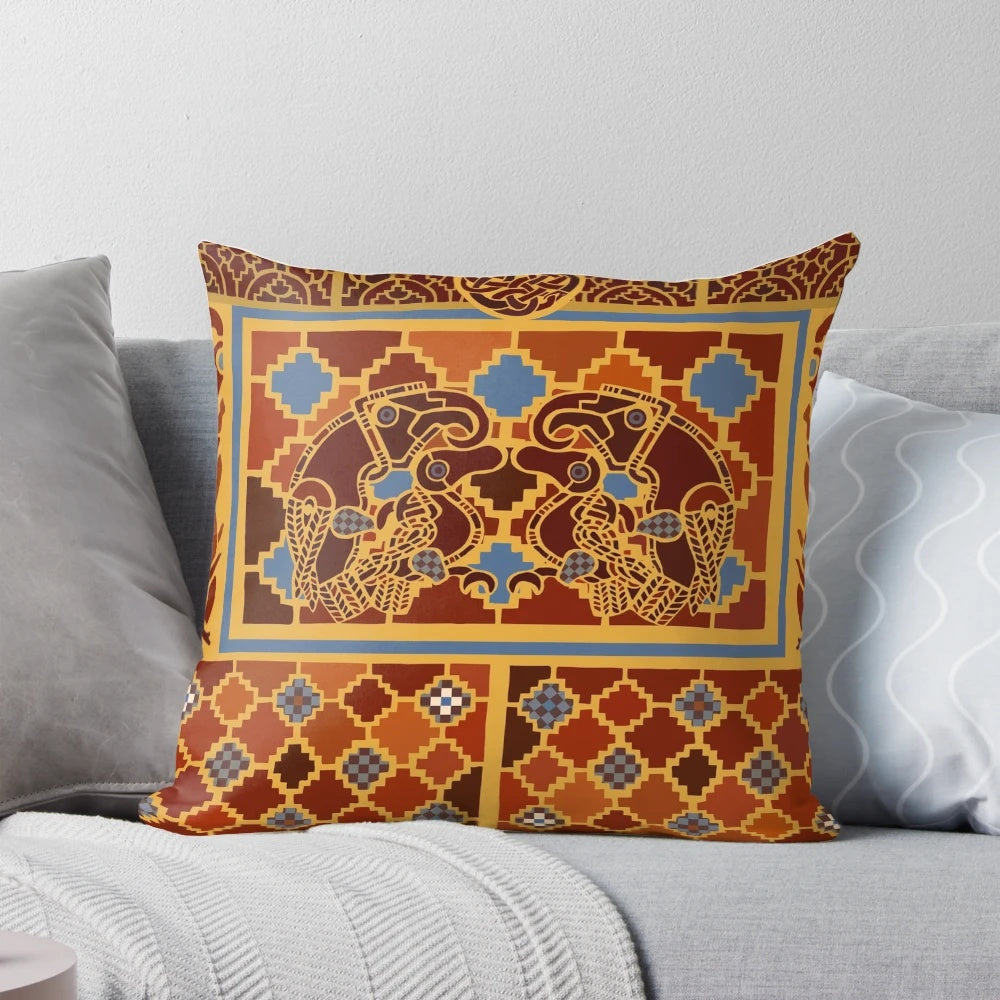 Imagining Sutton Hoo: The Eagles Pillow, featuring intricate Anglo-Saxon design elements
