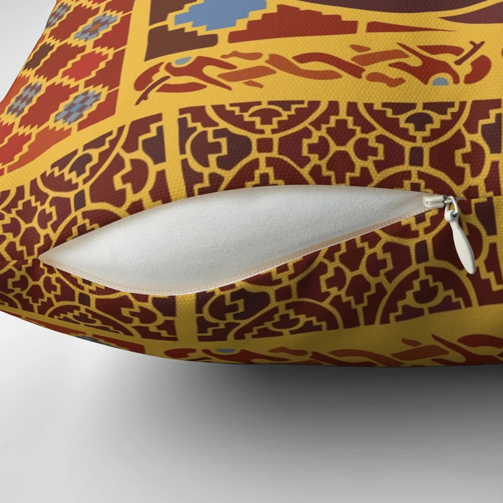 Sutton Hoo Rædwald Anglo-Saxon Pillow with intricate knotwork and garnet accents