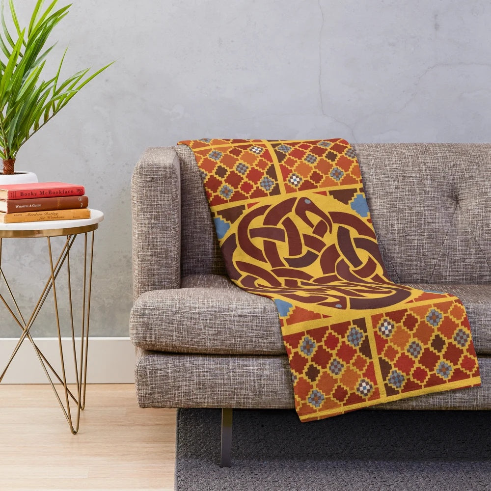 Sutton Hoo Rædwald Plush Blanket featuring Anglo-Saxon inspired design
