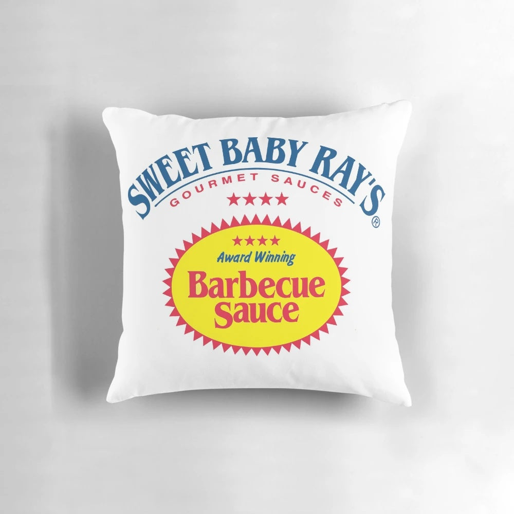 Sweet Baby Ray's Barbecue Pillow featuring Mark Zuckerberg's signature BBQ sauce