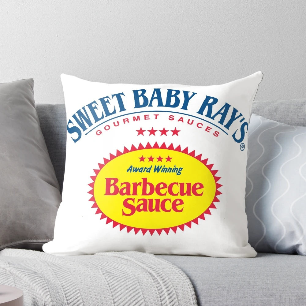 Sweet Baby Ray's Barbecue Pillow featuring Mark Zuckerberg's signature BBQ sauce