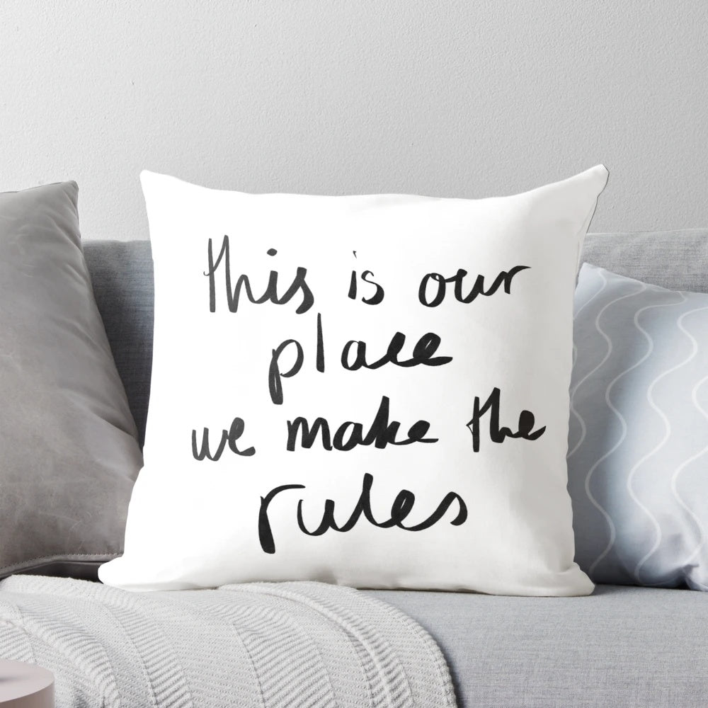 Decorative throw pillow with taylor swift lover lyrics design
