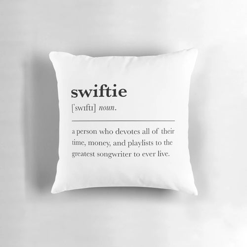 "Swiftie Definition Pillow: Soft, Cozy Pillow Celebrating Taylor Swift's Eras Tour"