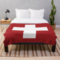 Swiss Cross Plush Blanket, minimalist wall art