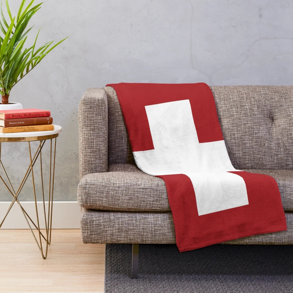 Swiss Cross Plush Blanket, minimalist wall art