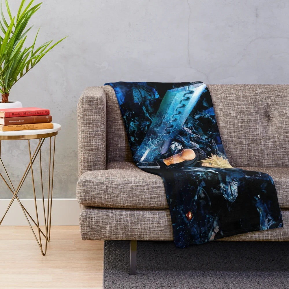 Sword Soldier Inspired Plush Blanket for Final Fantasy Fans