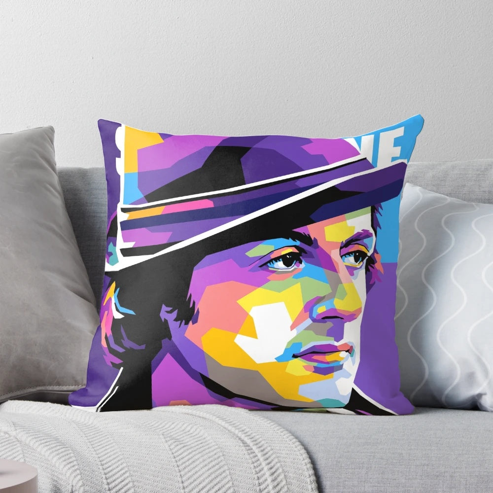 Colorful WPAP-style portrait of actor Sylvester Stallone, known for his iconic role as Rambo.