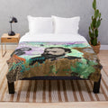 Plush blanket featuring a collage design with a portrait of the classical composer Anton Dvorak