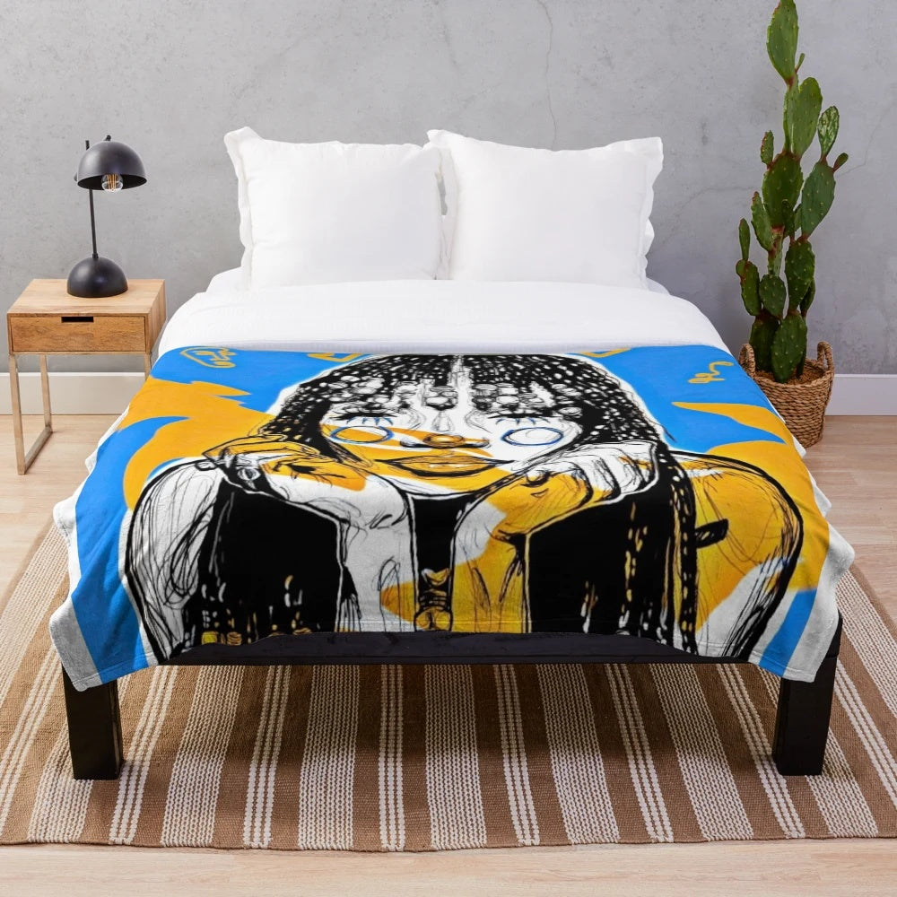 Soft and cozy plush blanket featuring Sza's "Good Days" album artwork and lyrics