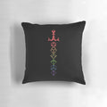 Colorful tabletop RPG gaming pillow featuring a dice and sword design, perfect for Dungeons and Dragons fans.