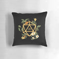 "A polyhedral D20 dice pillow designed for plant lovers and tabletop RPG enthusiasts"