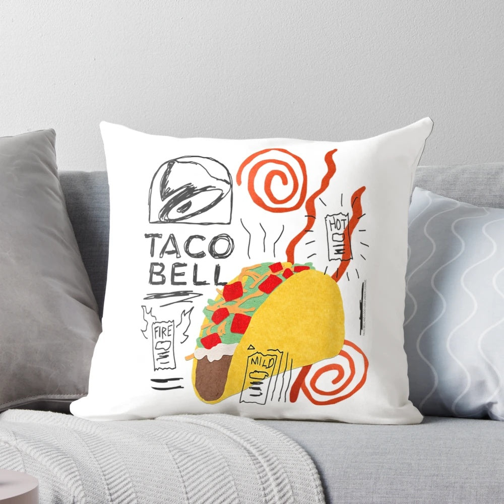 Taco Bell Pillow featuring the iconic Taco Bell logo and design