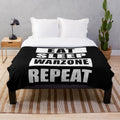 Tactical Warzone Plush Blanket with Eat Sleep Warzone Repeat Design