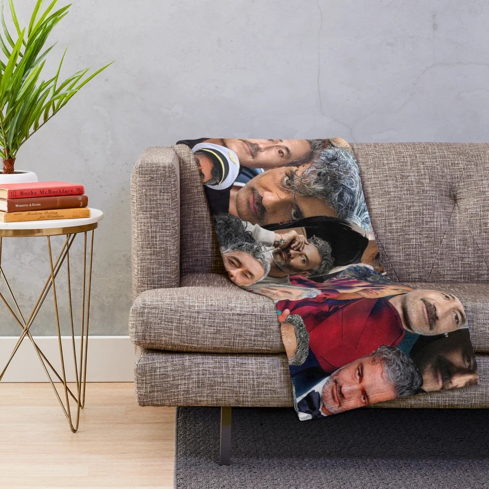 Taika Waititi photo collage plush blanket