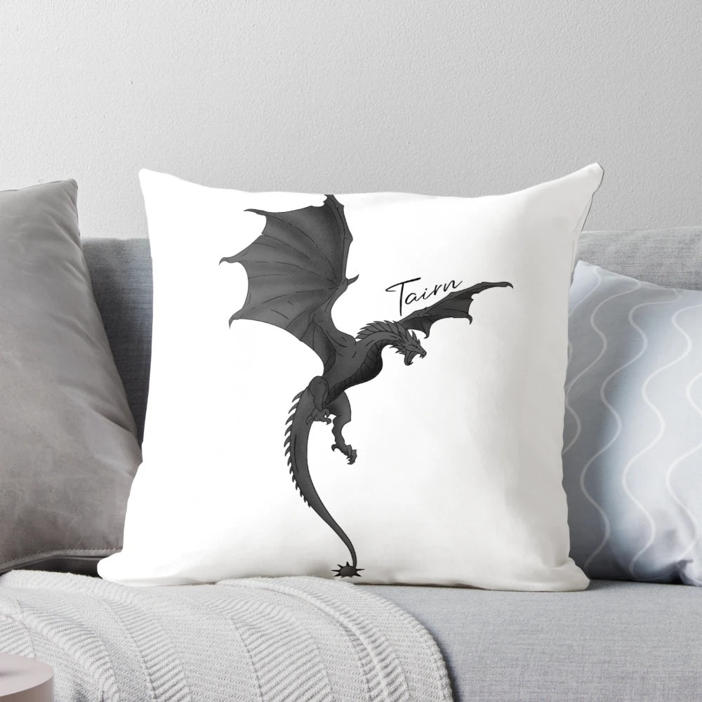 Tairneanach Pillow featuring a mythical dragon and fantasy elements