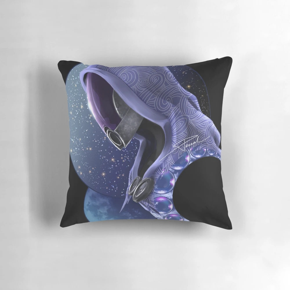 Tali Zorah from the Mass Effect video game series featured on a cozy pillow.
