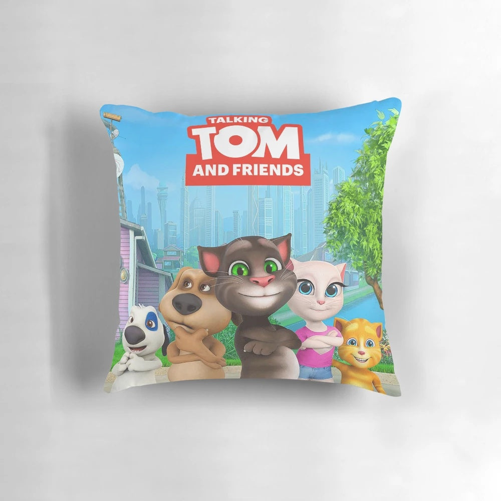 Talking Tom and Friends characters discussing a pillow in the animated series movie