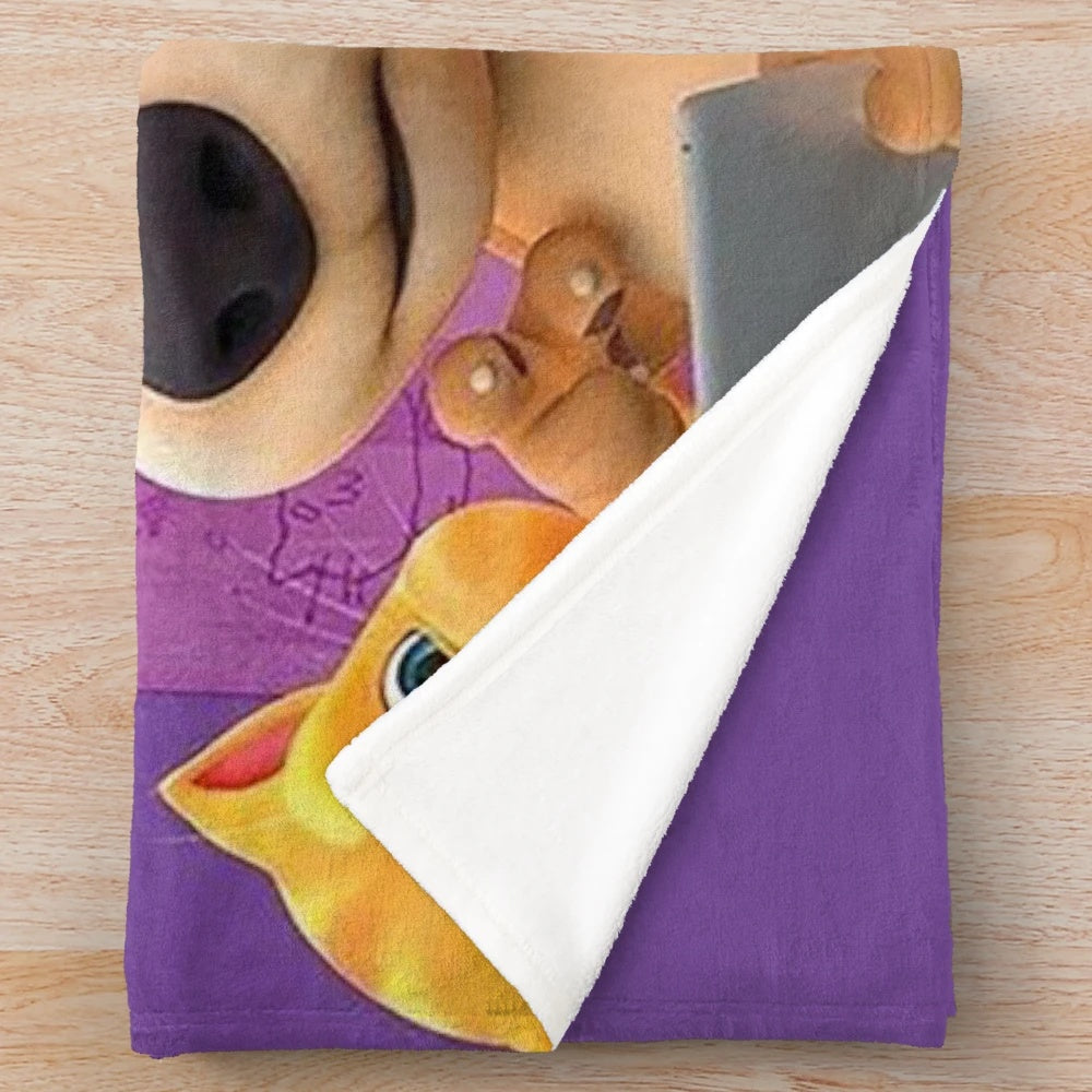 Talking Tom and Friends plush blanket with cartoon characters