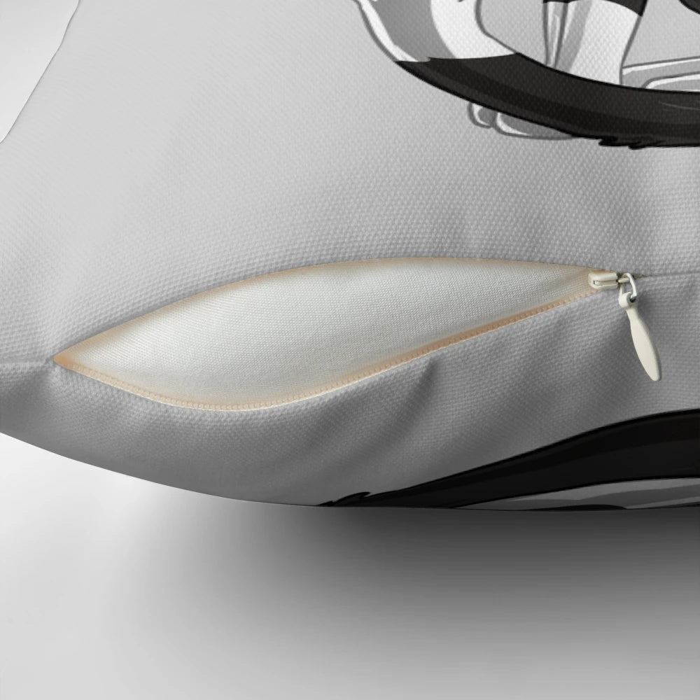 Tallstar the Windclan leader pillow, featuring the tuxedo cat character from the Warrior Cats series by Erin Hunter.