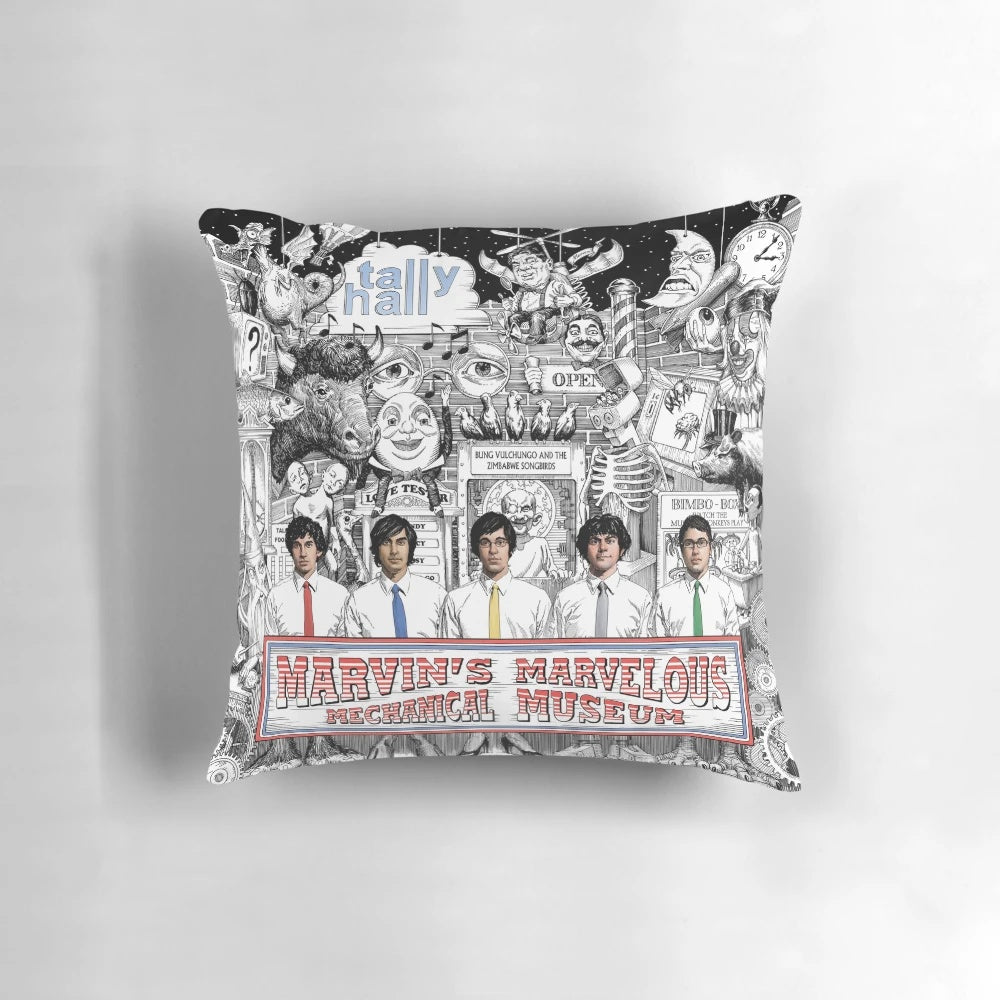 Tally Hall inspired decorative pillow featuring the iconic yellow tie design