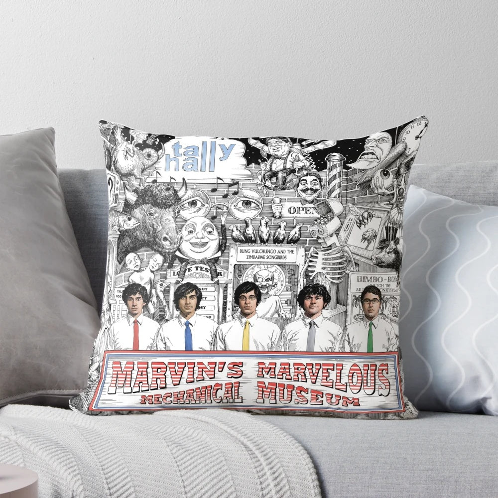 Tally Hall inspired decorative pillow featuring the iconic yellow tie design