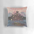 Tangled Disney Rapunzel Lantern Painting Throw Pillow featuring the iconic "At Last I See the Light" scene from the movie Tangled.