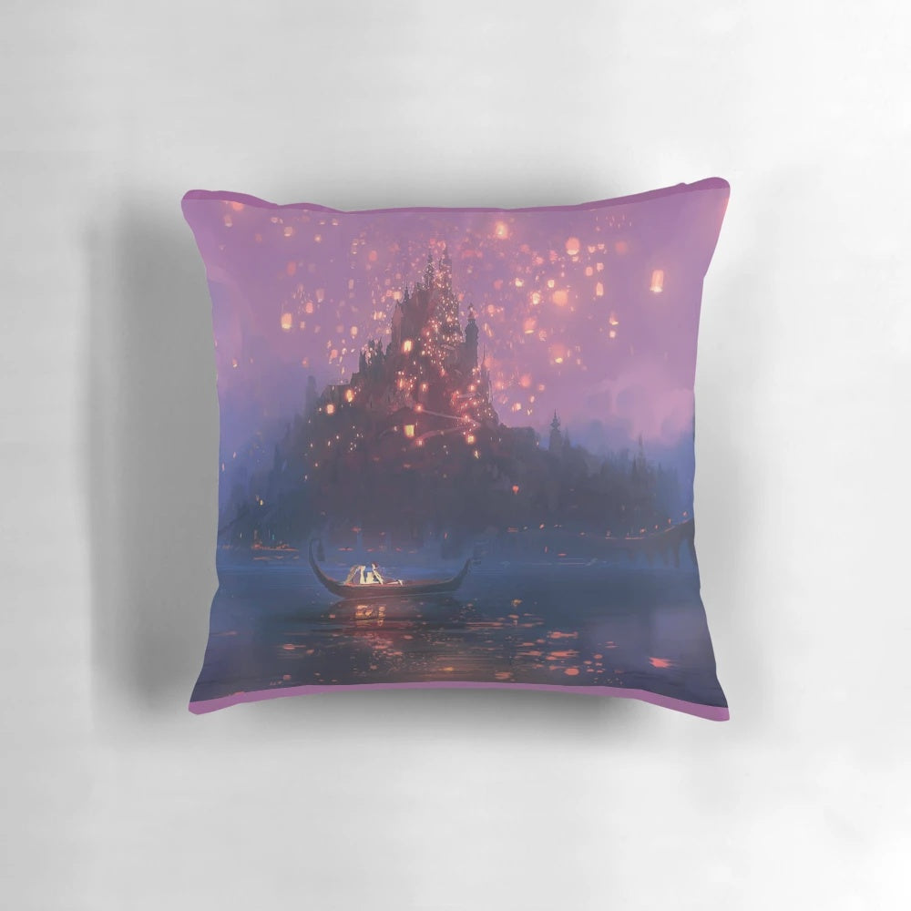 Tangled Lanterns Disney Princess Pillow featuring a beautiful design of intertwined lanterns