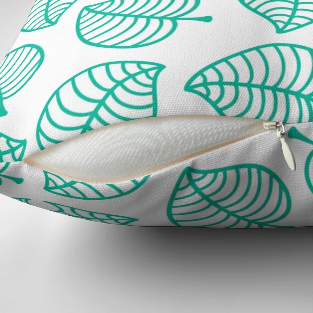 Soft and plush tanuki leaf-shaped pillow inspired by the popular video game Animal Crossing: New Horizons