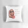 Decorative throw pillow featuring Tanya McQuoid quotes from the TV series The White Lotus