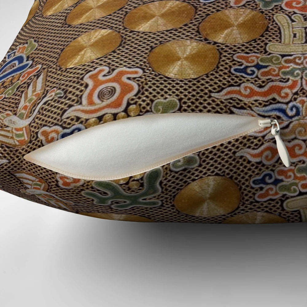 Tao Pillow with Intricate Mandala Pattern for Calming Meditation