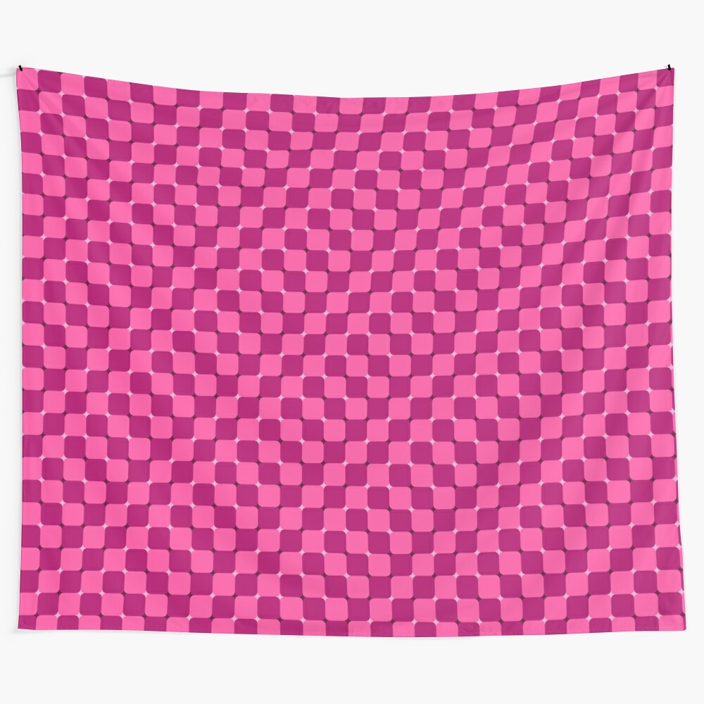 Geometric pattern trippy berry tapestry wall hanging