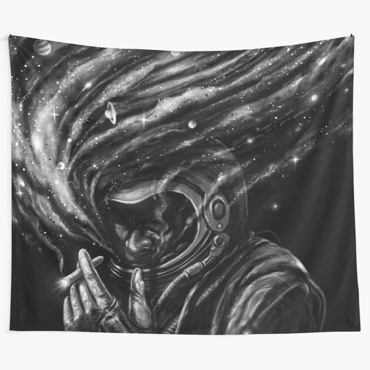 Captivating space-themed tapestry with a surreal, cosmic design