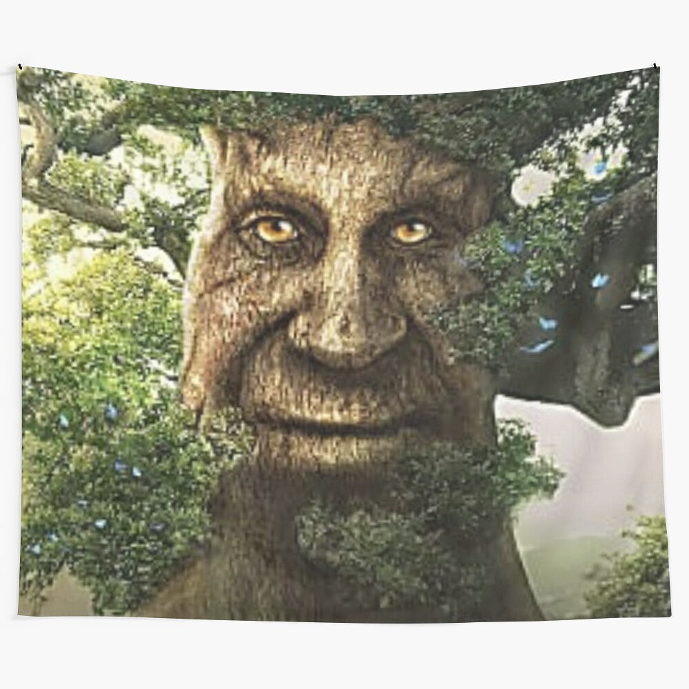 Wise mystical tree elucidative tapestry art