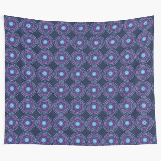 4 Mandala Pattern Tapestry in Cool Colors for Bohemian Home Decor