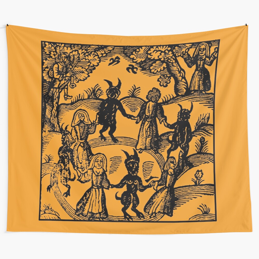 Captivating dark tapestry featuring a gothic, mystical design