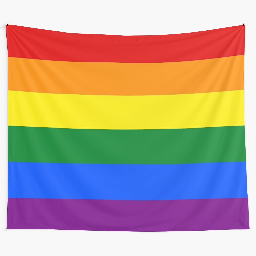 Colorful large gay pride rainbow equality and freedom flag tapestry