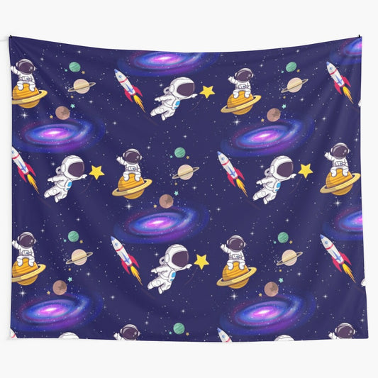 Vibrant galaxy tapestry featuring stars, planets, and celestial elements for a stunning cosmic-inspired space.