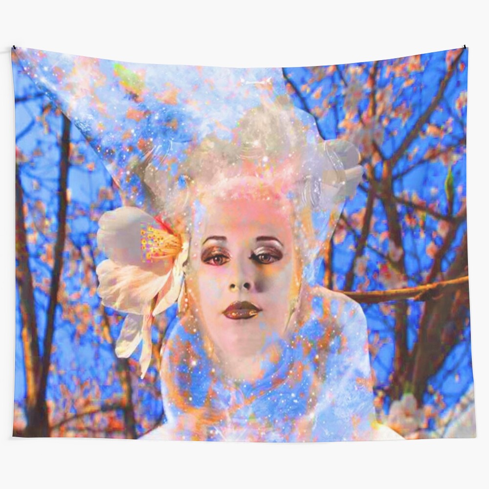 Magical floral tapestry with abstract art design