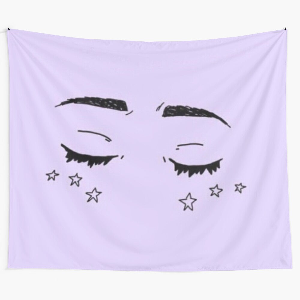 Lavender and purple tapestry with stars and dreamcatcher design